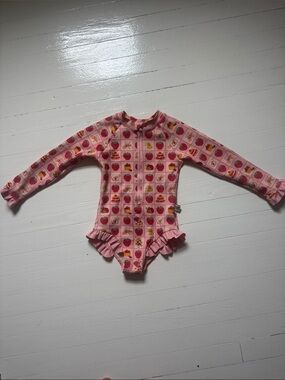 Goldie Pink Strawberry & Cupcake Ruffle One-Piece Swimsuit